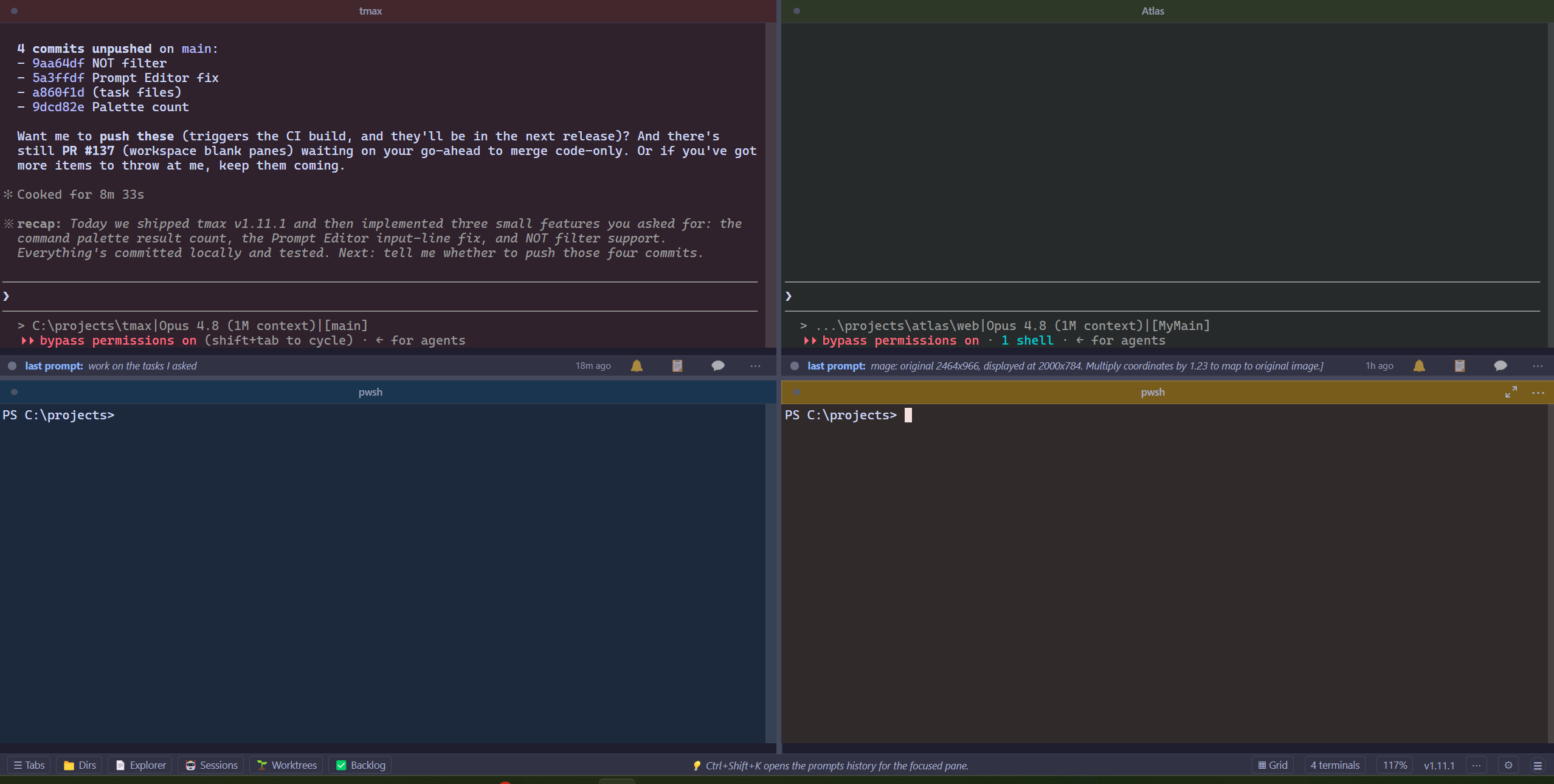 tmax grid layout with AI sessions